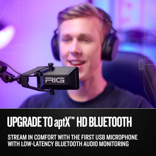 RIG Streaming Bundle M2 STREAMSTAR PRO HD Gaming USB Condenser Microphone Bundled MA-1 Low Profile USB Mic Arm with RGB