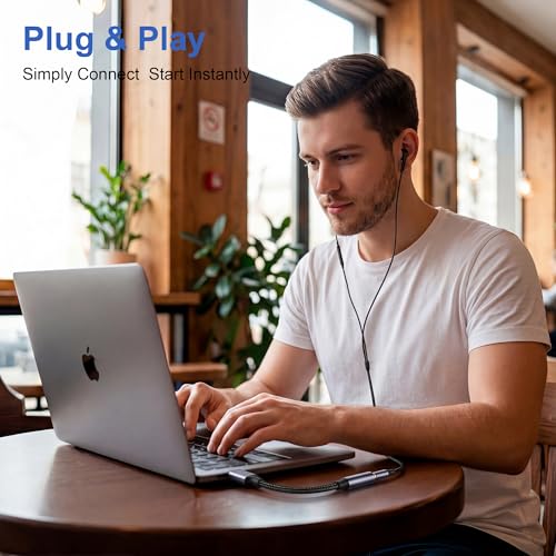 2 Pack USB to 3.5mm Jack Audio Adapter, External Sound Card, Mic-Supported USB to Aux Adapter Compatible with Headset, Laptop, PC, Linux, PS4, PS5 and More Devices