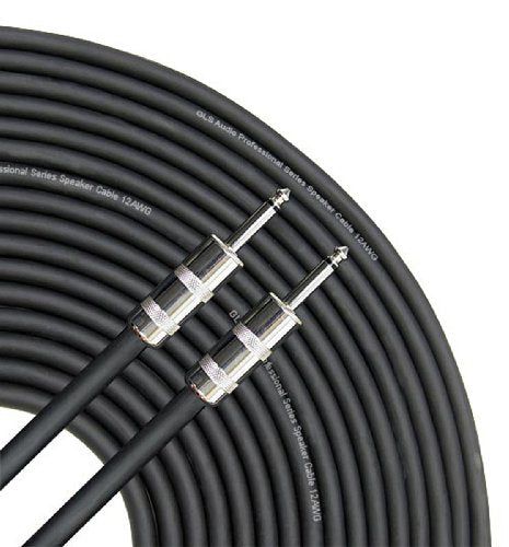 Speaker Cable 1/4 inch to 1/4 inch - 12 AWG Professional Bass/Guitar Speaker Cable for Amp - Black, 50 Ft. - color: Black (12 AWG), size: 50 feet