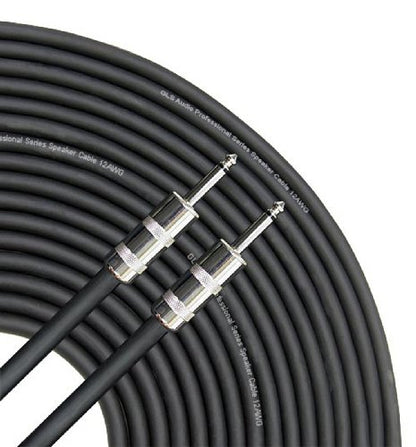 Speaker Cable 1/4 inch to 1/4 inch - 12 AWG Professional Bass/Guitar Speaker Cable for Amp - Black, 50 Ft. - color: Black (12 AWG), size: 50 feet