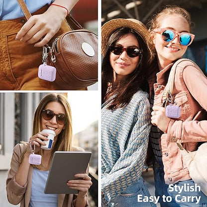Lerobo for AirPod Case 2nd/1st Generation with Keychain | Flower Engraved Soft Silicone Shockproof Cover for AirPods 2 Case, Wireless Charging, Led Visible, One-piece Design, Lavender - color: Lavender