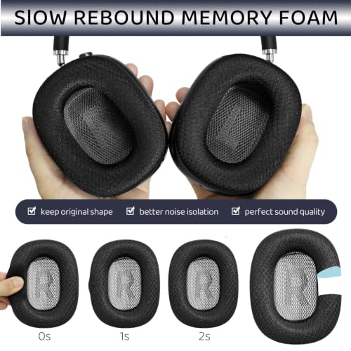 GEVO Upgraded Ear Cushions Replacement Earpads for AirPods Max 1 & 2 Headphones, Cooling Gel Ear Pads Ear Covers Cups with Memory Foam and Magnet for AirPods Max 1 & 2 (Cooling Black) - color: Cooling Black