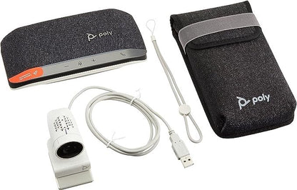 Plantronics Poly - Studio P5 Webcam with Blackwire 3210 Headset Kit Polycom - 1080p HD Professional Video Conferencing Camera & Single-Ear Wired Headset USB-A - Certified for Zoom & Teams