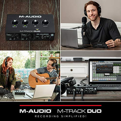 M-AUDIO M-Track Duo USB Audio Interface | Dual XLR, Line and DI Inputs, Professional Software Suite for Recording, Streaming, and Podcasting - size: Audio Interface, style: Interface Only