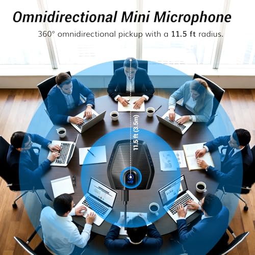 TONOR Conference USB Microphone with AI Noise Canceling for PC, G11 Pro | Condenser Mic with Volume Adjustment, Compatible with Windows and Mac, Desktop PC & Laptop for Teleconference, Court Reporter