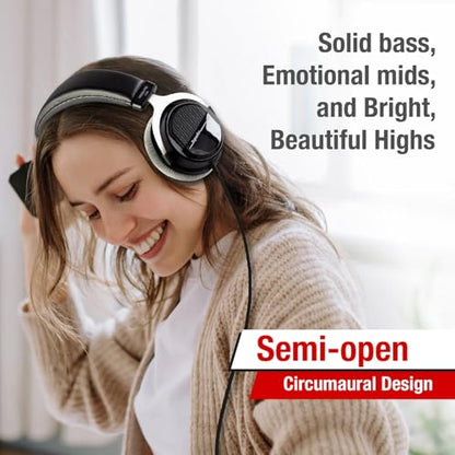 Superlux HD330PRO 32Ω Semi-Open Studio Headphones for Music and Podcasting | For musicians and creators on phones or laptops; 32Ω compatibility, balanced 40mm-driver sound and a semi-open fit.