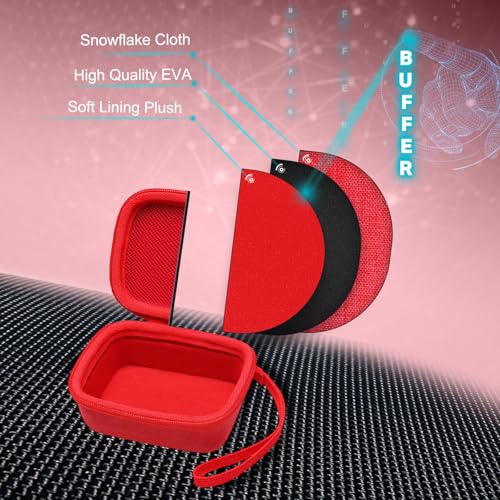 XANAD Hard Case Compatible with JBL Go 4 / GO 5 / Go 3 Ultra Speaker, Red - color: Red