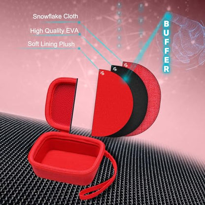 XANAD Hard Case Compatible with JBL Go 4 / GO 5 / Go 3 Ultra Speaker, Red - color: Red