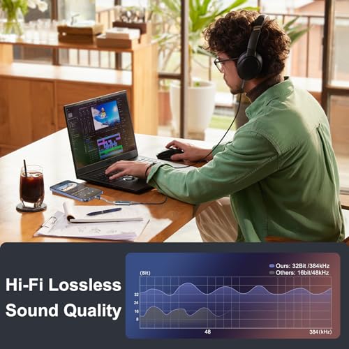 Vcddom USB C to 3.5mm Audio Adapter with Dual Chip CX31993 MAX97220 DAC & HiFi Headphone Amplifier, Type C to Amp Headphones Aux with USB-A Adapter for iPhone 17/16, Android, PC, Mac, iPad, PS5