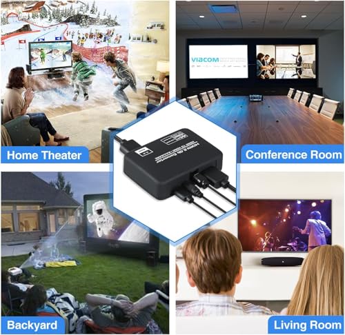 4K@60Hz HDMI 2.0b Audio Extractor Converter Adapter Splitter, HDMI eARC/ARC + Optical Toslink SPDIF + 3.5mm Stereo Audio Out, Support HDCP2.2 Digital PCM DTS 5.1, (Optical/HDMI Cables Included)