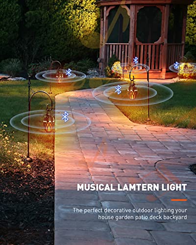 2 Pack Outdoor Bluetooth Speakers with Flame Flickers Light IPX5 Waterproof