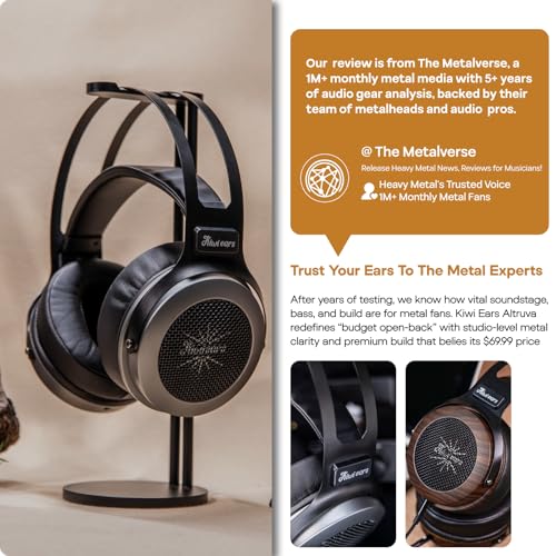 Linsoul Kiwi Ears Altruva Hi-Fi 50mm Dynamic Driver Monitoring Headphones - color: BlackWood