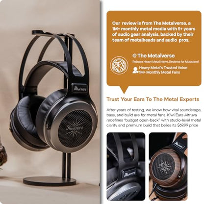 Linsoul Kiwi Ears Altruva Hi-Fi 50mm Dynamic Driver Monitoring Headphones - color: BlackWood