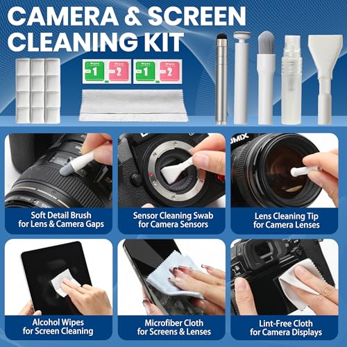 Phone Cleaning Kit (57PCS), iPhone Cleaning Kit, Airbud Cleaning Kit for AirPods, Keyboard Cleaning Kit, Charging Port Cleaner for Apple Lightning/Android USB-C (White, with 10 Mini Brush) - color: White (57PCS)