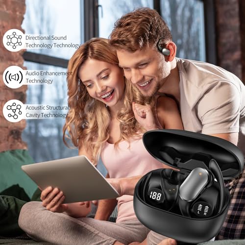 Wireless Earbuds with Earhooks in-Ear Earbuds Bluetooth 5.4 with ENC Noise Cancelling 75Hr Playback IPX7, 2025 Workout Bluetooth Earphones, HiFi Deep Bass Clear Highs Wireless Headphones