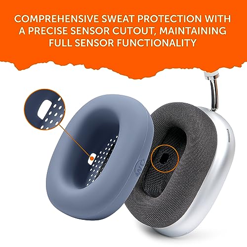 WC SweatZ Max - Patented Silicone Sweat Covers for AirPods Max 1 | Made by Wicked Cushions | (Does Not Fit AirPods Max 2). Sweatproof, Full Earpad Protection | Blue - color: Blue