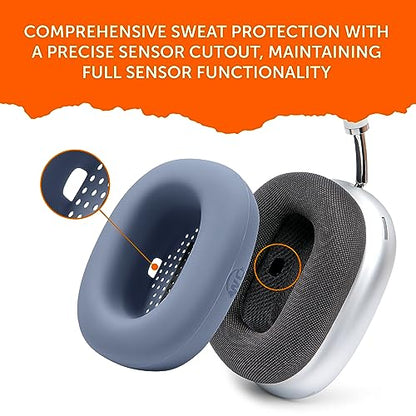 WC SweatZ Max - Patented Silicone Sweat Covers for AirPods Max 1 | Made by Wicked Cushions | (Does Not Fit AirPods Max 2). Sweatproof, Full Earpad Protection | Blue - color: Blue