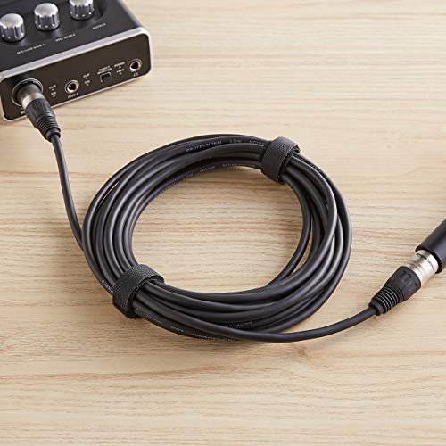 Amazon Basics XLR Male to Female Microphone Cable for Recording Studio, Speaker or PA System, All Copper Conductors, 3-Pin, Shielding, 6MM PVC Jacket, 25 Foot, Black (Pack of 2) - size: 25 Feet (Pack of 2), style: 1-Pack