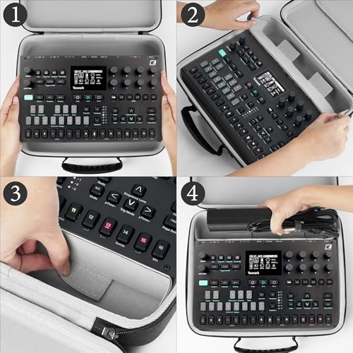 GEEKRIA Audio Interface Carrying Case, Compatible with Elektron Tonverk, EVA Hard Shell Travel Bag (Dark Gray)