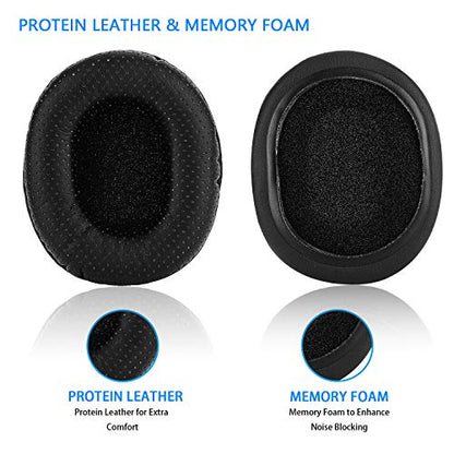 Replacement Earpads for Audio-Technica ATH M50X M40X M30X M20X Professional Studio Monitor Headphones with Protein Leather & Memory Foam Ear Cushions (Black/Hole) - color: Black/Hole