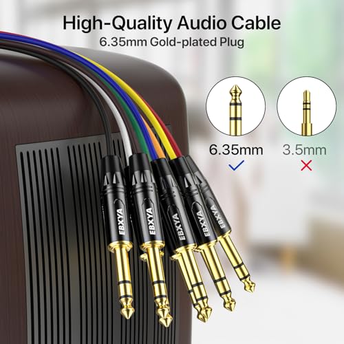 EBXYA 8-Channel 1/4 Inch TRS to TRS Snake Cables,Recording Snake Cable | 6.35mm Male Jack Stereo Audio Balanced Line for Keyboard, Amplifier, Speaker, Mixer,10 Feet 1 Pack - size: 8-Channel 10 Feet, style: TRS to TRS