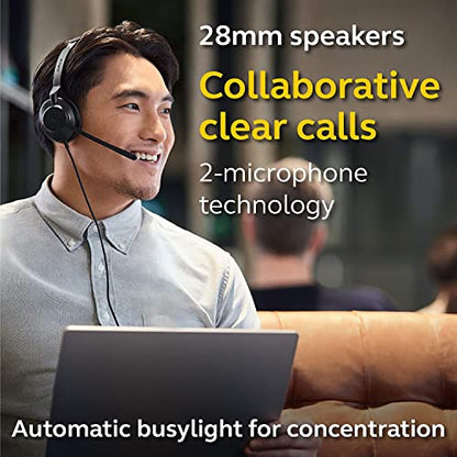 Jabra Evolve2 30 MS Wired Headset, USB-C, Mono, Black – Lightweight, Portable Telephone Headset with 2 Built-in Microphones – Work Headset with Superior Audio and Reliable Comfort - size: Microsoft Teams, style: Mono (USB-C)