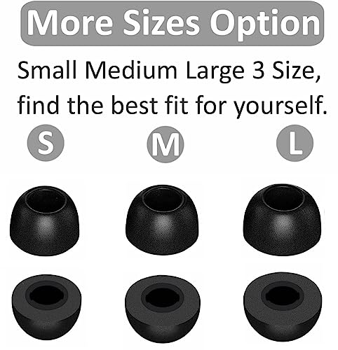 JNSA Memory Foam Ear Tips Noise Canceling Foam Tip Compatible with JBL Vibe 200TWS / Tune 130NC TWS/Free X/Live 300TWS,No Silicone Eartips Pain, Fit in Charging Case, 3 Pairs (S/M/L, Black) 214b3 - color: Foam Black