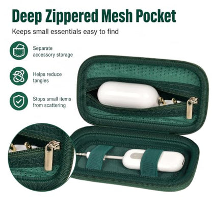 COMECASE Bluetooth Transmitter Case for AirFly SE/Pro 2/Pro/Duo | Hard EVA Travel Case with Elastic Band and Dual Straps, for AirFly and Small Audio Adapters,Commutes and Daily Carry, Green - color: Green