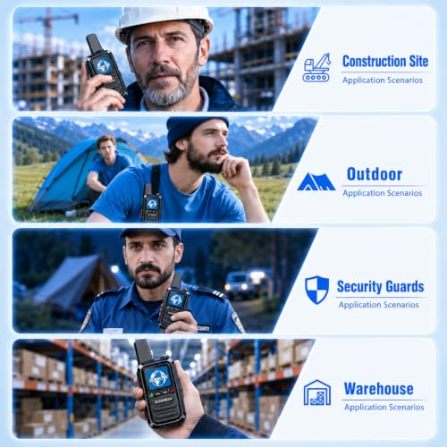 Global Lifetime Free Rapid Walkie Talkies Unlimited Range 4G LTE PoC(Push-to-Talk Over Cellular) Radios Nationwide PTT Long Distance for Family, Logistics, Company 2pcs with sim Card