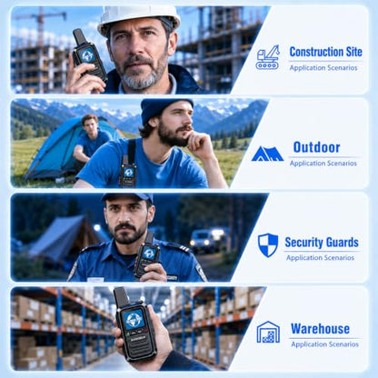 Global Lifetime Free Rapid Walkie Talkies Unlimited Range 4G LTE PoC(Push-to-Talk Over Cellular) Radios Nationwide PTT Long Distance for Family, Logistics, Company 2pcs with sim Card
