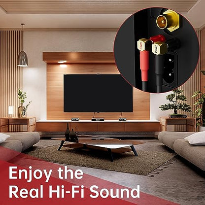 HiFind Speaker Cable Wire 3 Ft/2 Pack with Gold-Plated 90 Degree Angled to Straight Banana Tip Plugs-UL CL3 Rated-Indoor&Outdoor-16 AWG Tinned Copper for Bi-Wire Bi-Amp HiFi Sound - size: 3FT-2Pack