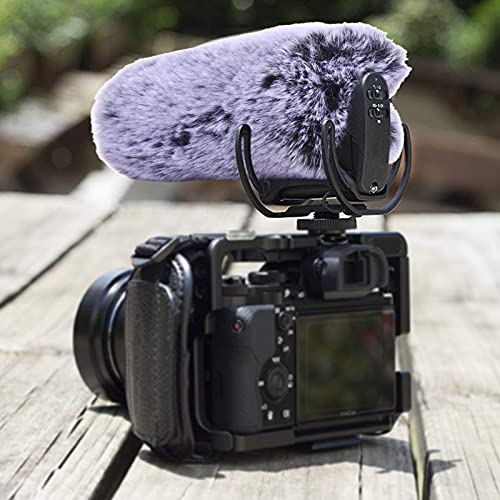 Andoer Outdoor Microphone Windscreen Fur Noise Reduction Mic Wind Muff Replacement for RODE VideoMic Pro/RODE VideoMic Pro-R/BOYA BY-BM3030/ BOYA BY-BM3031/ BOYA BY-BM3032
