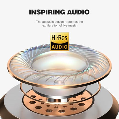 Calmbee Hybrid Active Noise Cancelling Headphones, Bluetooth 5.4 Headphones Wireless Over Ear with Mic for Clear Calls, Hi-Res Audio, 90H Playtime, Transparency, Deep Bass, Dongle Connect, Custom App | Bluetooth 5.4, Clear Mic Calls, Hi-Res Audio, 90H Pla