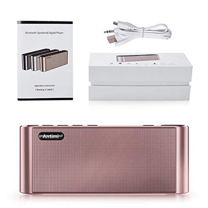 Antimi Bluetooth Speaker,FM Radio Player,MP3 Player Stereo Portable Wireless Speaker Drivers with HD Sound, Built-in Microphone, High Definition Audio and Enhanced Bass(Black) (Pink) - color: Pink