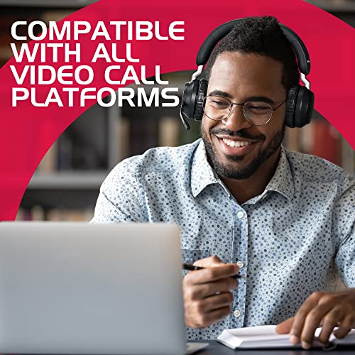 Jabra Evolve2 65 Wireless Headset USB Stereo MS w/Stand, Bluetooth Dongle, Compatible with Zoom, Webex, Skype, Smartphones, Tablets, PC/MAC, 26599-999-989, Global Teck Gold Support Plan Included - color: USB-A (Black), style: Evolve2 65 STEREO-STAND