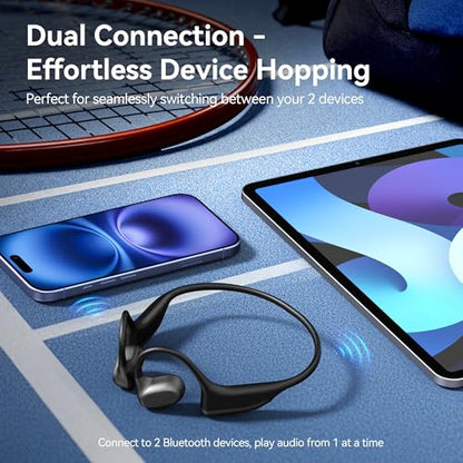 Open Ear Headphones, Running Earbuds Wireless Bluetooth 5.3, Air Conduction Headphones with Mic, Premium Sound, 12H Playtime, Lightweight Earphones for Sports