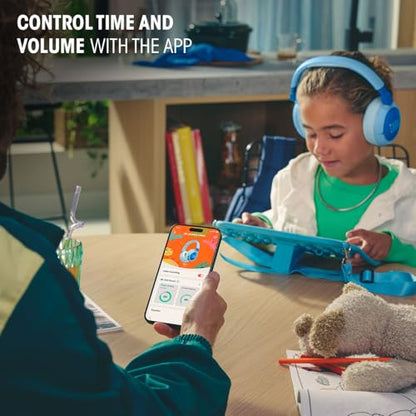 JBL Junior 470NC - Cancelling Kids Headphones - White | JBL Safe Sound 85dB, Parental Control with Customizable Volume Playtime, Easy monitoring, Active Noise Cancelling