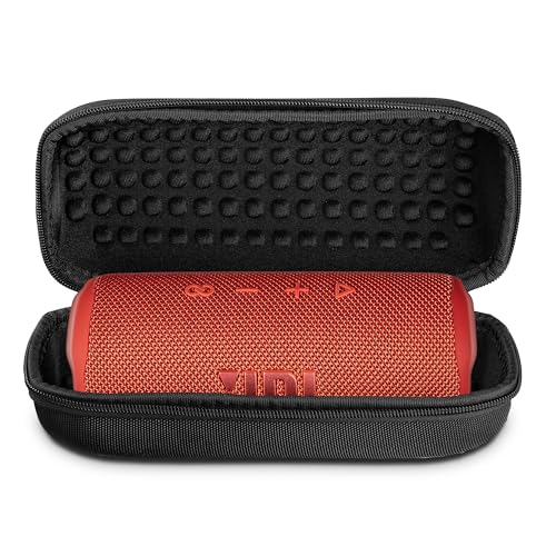 JBL Flip 6 Portable Wireless Speaker | Deep Bass Sound, IP67 Waterproof Rating | Bluetooth Audio for Outdoor, Travel, Beach, Hiking, and Home Use (Red) with Travel Case + Microfiber Cloth - color: Red
