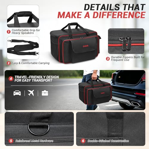 ORKELS Portable Speaker Bag 10 Inch for EON Series Speakers, Water-Resistant, Padded, Durable Carry Case with Shoulder Strap (10'' Speaker: EON610) - size: For 10'' Speaker