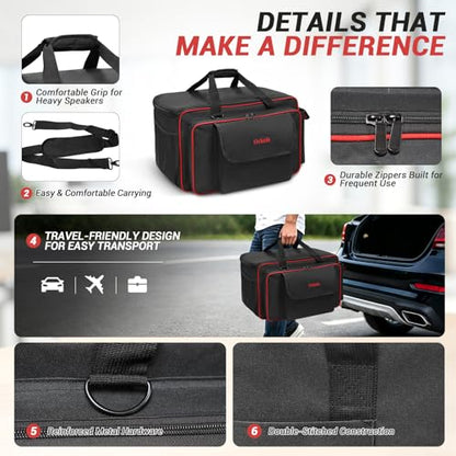 ORKELS Portable Speaker Bag 10 Inch for EON Series Speakers, Water-Resistant, Padded, Durable Carry Case with Shoulder Strap (10'' Speaker: EON610) - size: For 10'' Speaker