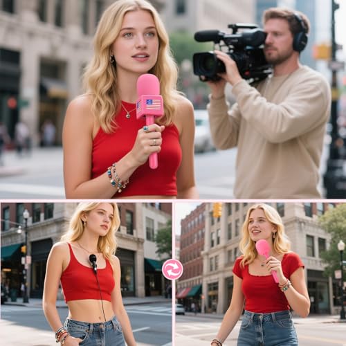 Facmogu Pink Mic Holder for DJI Wireless Mic, Handle for Rode Wireless Pro