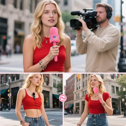 Facmogu Pink Mic Holder for DJI Wireless Mic, Handle for Rode Wireless Pro