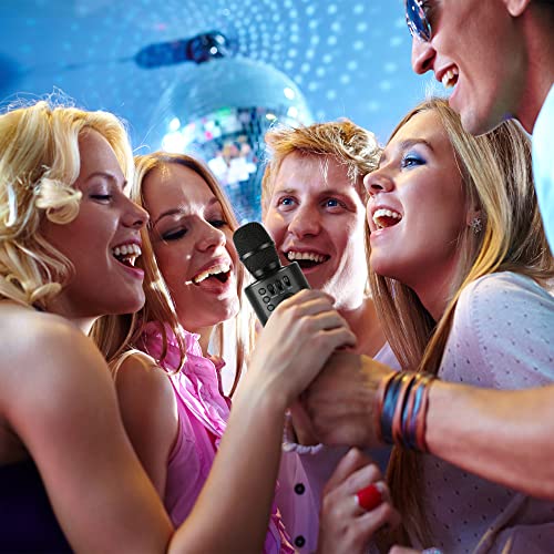 Wireless Bluetooth Karaoke Microphone with Built-in Speakers + HD Recording, Portable Handheld Mic | Black - style: Black