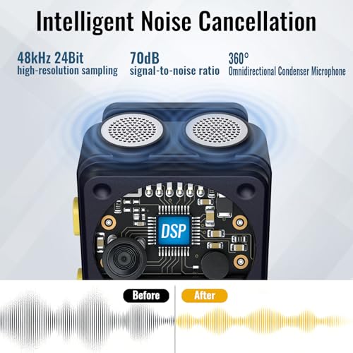 Wireless Microphone for iPhone Android with Noise Reduction