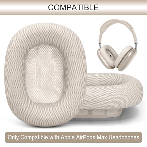 GEVO Upgraded Ear Cushions Replacement Earpads for AirPods Max 1 & 2 Headphones, Protein Leather Ear Pads Ear Covers Cups with Memory Foam and Magnet for AirPods Max 1 & 2 (Starlight) - color: Starlight