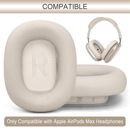 GEVO Upgraded Ear Cushions Replacement Earpads for AirPods Max 1 & 2 Headphones, Protein Leather Ear Pads Ear Covers Cups with Memory Foam and Magnet for AirPods Max 1 & 2 (Starlight) - color: Starlight