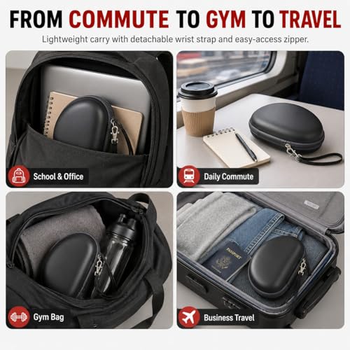 COMECASE Case for Beats Solo 4/Studio Pro Headphones with Mesh Pocket | Water-Resistant Hard Shell, Mesh Pocket for Cables, Travel Storage, Fits Solo 2/3, Solo Pro and Studio3, Black+Grey Zipper - color: Black+Grey Zipper