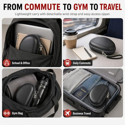 COMECASE Case for Beats Solo 4/Studio Pro Headphones with Mesh Pocket | Water-Resistant Hard Shell, Mesh Pocket for Cables, Travel Storage, Fits Solo 2/3, Solo Pro and Studio3, Black+Grey Zipper - color: Black+Grey Zipper