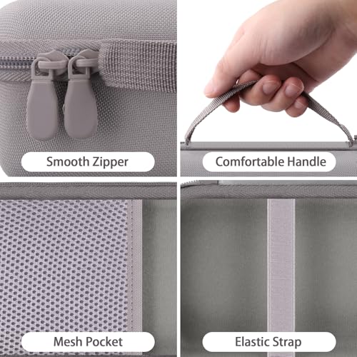 co2CREA Hard and Silicone Travel Case for Bose SoundLink Flex 2/1,Sandstone | 2nd Gen Compatibility, Dual-Layer Protection, EVA Hard Shell, Silicone Cover, Adjustable Shoulder Strap, Aluminum Carabiner - color: Sandstone Case
