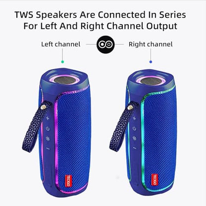 Portable Bluetooth Speakers Long-Lasting Wireless Bluetooth Speaker with Bluetooth 5.3 Technology All-Around Wireless Speaker Black (Blue) - color: Blue